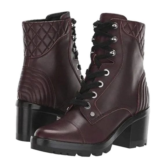 NWOB MARC FISHER Wyomi Platform Leather Lace-up Ankle Boot Sz 6.5 US - Picture 1 of 15